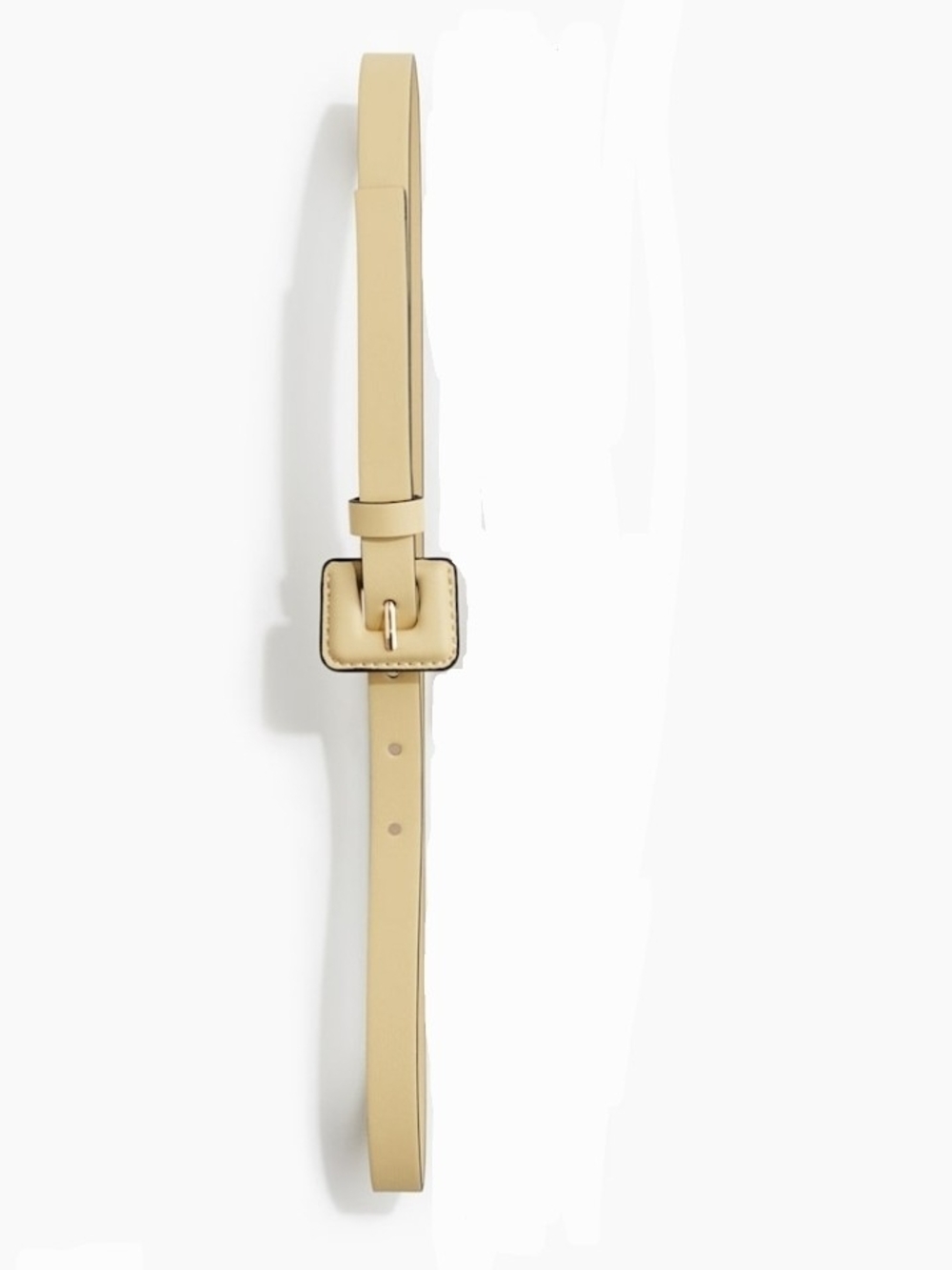 H&M Slim Square-Buckle Belt in Light Yellow